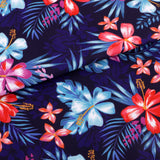 Maxbell Printed Waterproof Fabric By the Yard for Cushion Table Cloth Blue + Flower