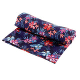 Maxbell Printed Waterproof Fabric By the Yard for Cushion Table Cloth Blue + Flower