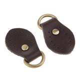 Maxbell 2pcs PU Leather Handle Snap Buckles for Handbag Making Accessories Coffee