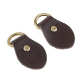 Maxbell 2pcs PU Leather Handle Snap Buckles for Handbag Making Accessories Coffee