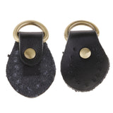 Maxbell 2pcs PU Leather Handle Snap Buckles for Handbag Making Accessories Black