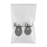 Maxbell 2pcs PU Leather Handle Snap Buckles for Handbag Making Accessories Black