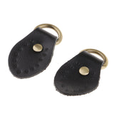 Maxbell 2pcs PU Leather Handle Snap Buckles for Handbag Making Accessories Black