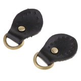 Maxbell 2pcs PU Leather Handle Snap Buckles for Handbag Making Accessories Black