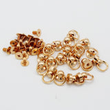 Maxbell 20 Sets Brass Button Rivet Studs Screw Back Round Head Ring Craft Golden