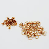 Maxbell 20 Sets Brass Button Rivet Studs Screw Back Round Head Ring Craft Golden