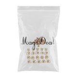 Maxbell 20 Sets Brass Button Rivet Studs Screw Back Round Head Ring Craft Golden