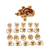 Maxbell 20 Sets Brass Button Rivet Studs Screw Back Round Head Ring Craft Golden