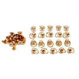 Maxbell 20 Sets Brass Button Rivet Studs Screw Back Round Head Ring Craft Golden