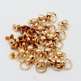 Maxbell 20 Sets Brass Button Rivet Studs Screw Back Round Head Ring Craft Golden