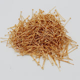 Maxbell 500pcs Metal Gold Flat Head Pins Finding Connectors Jewelry Making 26mm