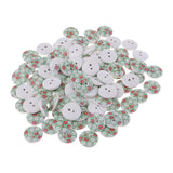 Maxbell 100Pcs Snowflake Wooden Buttons Sewing Clothing Accessories 15mm Light Green