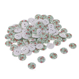 Maxbell 100Pcs Snowflake Wooden Buttons Sewing Clothing Accessories 15mm Light Green