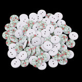 Maxbell 100Pcs Snowflake Wooden Buttons Sewing Clothing Accessories 15mm Light Green