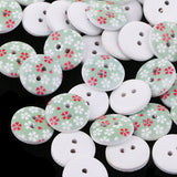 Maxbell 100Pcs Snowflake Wooden Buttons Sewing Clothing Accessories 15mm Light Green