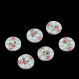 Maxbell 100Pcs Snowflake Wooden Buttons Sewing Clothing Accessories 15mm Light Green