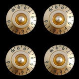 Maxbell Gold Control Knobs Acrylic Volume Tone Button with Black Words for LP Guitar