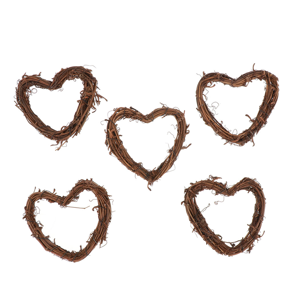 Maxbell 1 pack natural Rattan vine ring for Flower Wreath bridal garland love heart