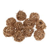 Maxbell 10pcs 5cm Natural Handmade Rattan Vine Ball DIY Ornaments Crafts  golden