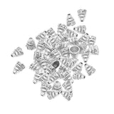 Maxbell 100pcs antique tower flower beads cap beading spacer charms findings silver