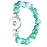 Maxbell 23cm Snap Button Bracelets Made of Colorful 18mm Resin Beads green