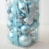 Maxbell 50pcs Electroplated Painted Christmas Balls Xmas Tree Ornaments  Light Blue