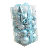 Maxbell 50pcs Electroplated Painted Christmas Balls Xmas Tree Ornaments  Light Blue