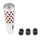 Maxbell Aluminium Alloy 12mm Length Manual Gear Shifter Knob with 3 Adapters Red