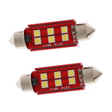 Maxbell Pair 41mm Universal Car Interior Festoon 3030 6SMD LED Courtesy Light White