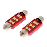 Maxbell Pair 41mm Universal Car Interior Festoon 3030 6SMD LED Courtesy Light White