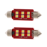 Maxbell Pair 41mm Universal Car Interior Festoon 3030 6SMD LED Courtesy Light White