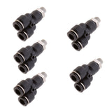 Maxbell 5 Pieces Air Water Hose Triple Push In Male Thread Pneumatic DPX-X8-01