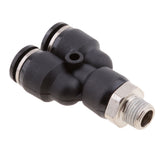 Maxbell 5 Pieces Air Water Hose Triple Push In Male Thread Pneumatic DPX-X8-01