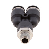 Maxbell 5 Pieces Air Water Hose Triple Push In Male Thread Pneumatic DPX-X8-01