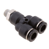 Maxbell 5 Pieces Air Water Hose Triple Push In Male Thread Pneumatic DPX-X8-01