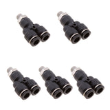 Maxbell 5 Pieces Air Water Hose Triple Push In Male Thread Pneumatic DPX-X8-01
