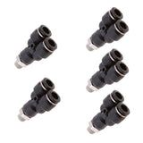 Maxbell 5 Pieces Air Water Hose Triple Push In Male Thread Pneumatic DPX-X8-01