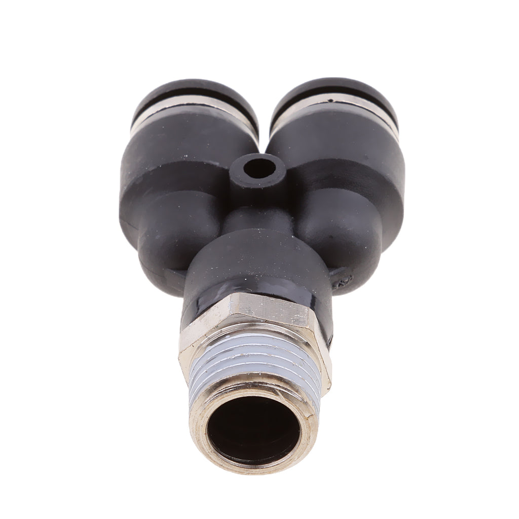 Maxbell 5 Pieces Air Water Hose Triple Push In Male Thread Pneumatic DPX-X8-02