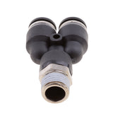 Maxbell 5 Pieces Air Water Hose Triple Push In Male Thread Pneumatic DPX-X8-02