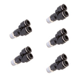 Maxbell 5 Pieces Air Water Hose Triple Push In Male Thread Pneumatic DPX-X8-02
