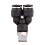 Maxbell 5 Pieces Air Water Hose Triple Push In Male Thread Pneumatic DPX-X8-02