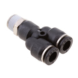 Maxbell 5 Pieces Air Water Hose Triple Push In Male Thread Pneumatic DPX-X8-02