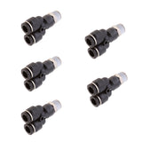 Maxbell 5 Pieces Air Water Hose Triple Push In Male Thread Pneumatic DPX-X8-02