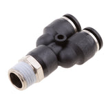 Maxbell 5 Pieces Air Water Hose Triple Push In Male Thread Pneumatic DPX-X8-02