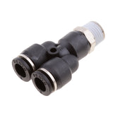 Maxbell 5 Pieces Air Water Hose Triple Push In Male Thread Pneumatic DPX-X8-02
