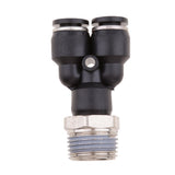 Maxbell 5 Pieces Air Water Hose Triple Push In Male Thread Pneumatic DPX-X6-03
