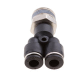 Maxbell 5 Pieces Air Water Hose Triple Push In Male Thread Pneumatic DPX-X6-03