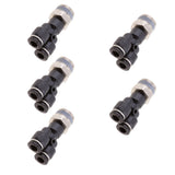 Maxbell 5 Pieces Air Water Hose Triple Push In Male Thread Pneumatic DPX-X6-03