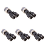 Maxbell 5 Pieces Air Water Hose Triple Push In Male Thread Pneumatic DPX-X6-03