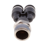 Maxbell 5 Pieces Air Water Hose Triple Push In Male Thread Pneumatic DPX-X6-03